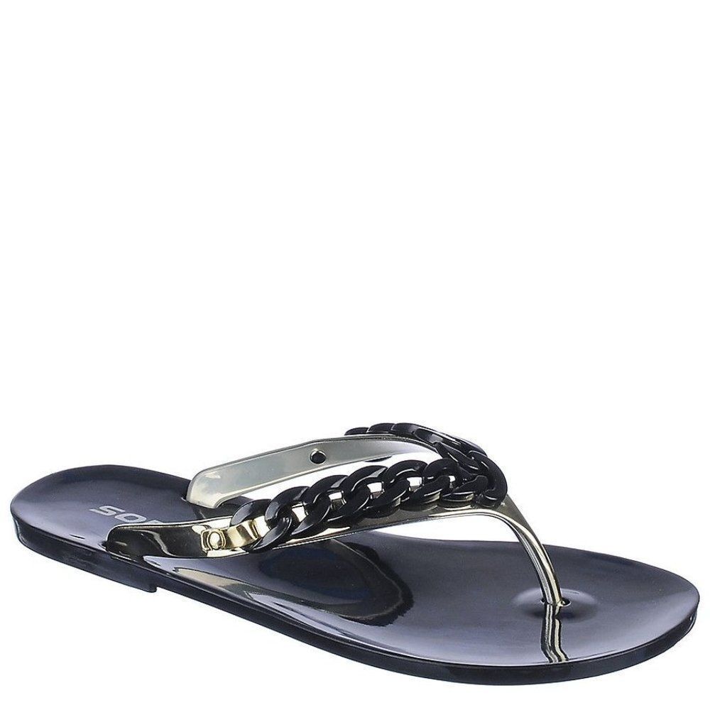 Soda NIB Chains Rubber Summer Beachy Flip Flop Thong Sandals Women's SIZE 8